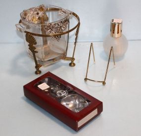 Arthur Court Ice Bucket, Arthur Court Ice Scoop, Brass Holder & Oil Lantern