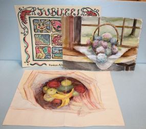 Three Watercolor Prints