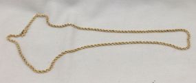 One stamped 14KT yellow gold uni-sex 2.5mm thick, 18" long rope chain