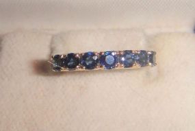 One Stamped 14KT Yellow Gold Lady's Cast Sapphire Anniversary Bands