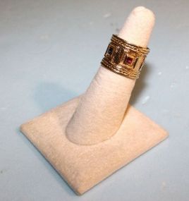 One Stamped 14KT Yellow Gold Lady's Cast Three Stone Ring