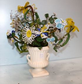 Pottery Vase w/ Bead Tree