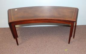 Vintage Demi-lune Leather Top Coffee Table