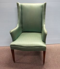 Mahogany Straight Leg Wing Back Arm Chair