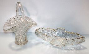 Press Glass Basket & Banana Boat