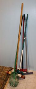 Broom, Ceiling Fan Cleaner, Grabber & Two Floor Cleaner Brushes