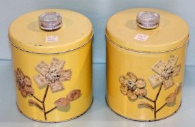 Two Blue Magic Metal Crocker Tins