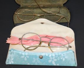 Two Pair Vintage Wire Rim Glasses