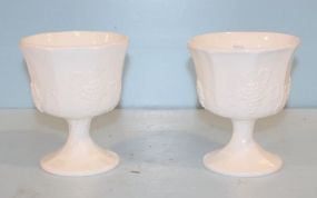 Two Milk Glass Candy Dishes