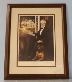 Signed Jerry McWilliams Jefferson Davis "The Rise and Fall of the Confederate Government" Print