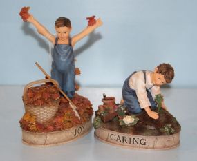 2003 Kathy Killip "Vintage Virtues" Figurine and Same Type "Caring" Figurine