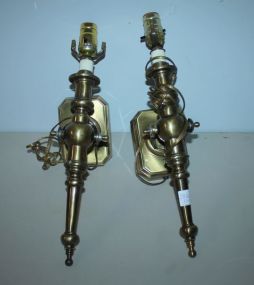 Pair Brass Wall Sconces