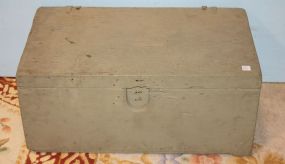 Old Wood Trunk with Rag Doll and Doll Clothes