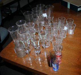 Group of Shop Glasses and Various Size Other Glasses