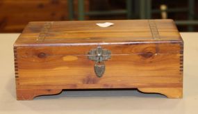 Vintage Inlay Cedar Jewelry Box