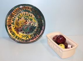 Large Will Terry Cermaic Bowl and Fruit Bowl