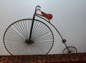 Metal and Wood Wall Hanging Bicycle Decoration