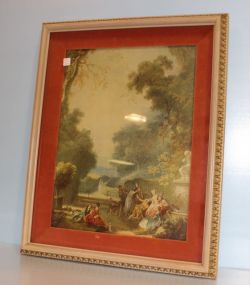 Victorian Courtyard Print in Deepwell Frame
