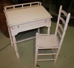 "Shabby Chic" Lovely Pink Fall Front Desk with Chair