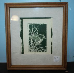 Bob Dunaway Black Print of Fly Duck 10" w., 11" h.