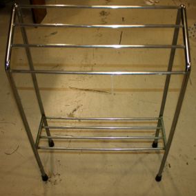 Chrome Rack 21" w., 9" dia., 30" h.