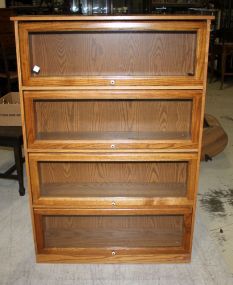 Four Section Oak Lawyers Bookcase 36 1/2" w., 12" dia., 54" h.