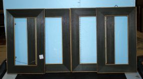 Four Green and Gold Picture Frames 10" w., 17" h.