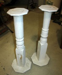 Pair of Wood Pedestals 37" h.