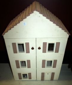 Two Door Doll House 25 1/2" w., 37" h., 13 1/2" dia.