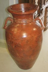 Terra Cotta Double Handled Urn 22" dia., 42"h.