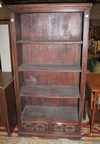 Carved Book Shelf 34" w., 16" dia., 65 1/2" h.