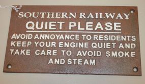 Reproduction Cast Iron Southern Railway Sign 10 1/2" w., 6" h.