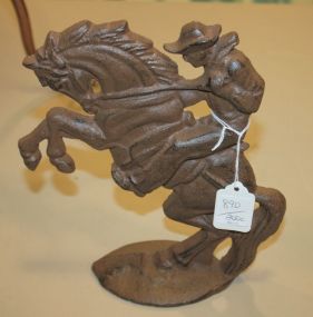 Reproduction Cast Iron Cowboy Doorstop 8" h.