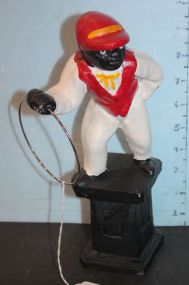 Reproduction Cast Iron Jockey Boy Doorstep 10" h.
