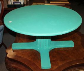 Teal Green Round Coffee table 36" dia., 18 1/2" h.