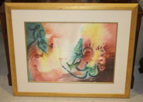 Large Watercolor (Abstract) by Mississippi Artist A. Dennis No title, signed A. Dennis; 41" w., 33" h.