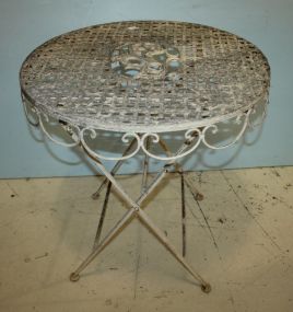 Folding Wrought Iron Patio Table 27" dia., 29 1/2" h.