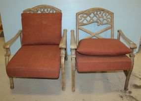 Pair Cast Aluminum Arm Rockers 31" w., 36" h.