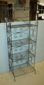 Metal Folding Four Shelf Bakers Rack 22" w., 12" d., 63" h.