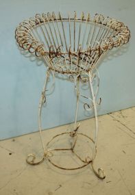 Wrought Iron Planter Matches lot #158 and 161; 18" dia., 33" h.