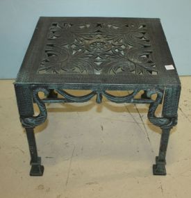 Verde Green Cast Aluminum Table 19" sq., 15 1/2" h.