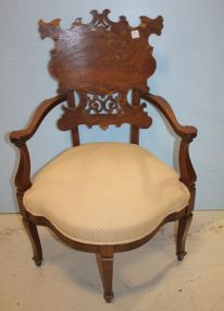 Satinwood Turn of the Century Corner Chair Matches lot #177 and 178; 24" w., 35 1/2" h.