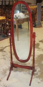 Mahogany Cheval Mirror 20 1/2" w., 54" h.