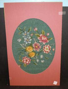 Needlepoint with Mat 23" w., 14 1/2"h.