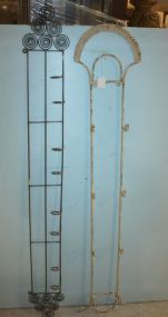 Two Iron Plate Racks 49" h. and 52" h.