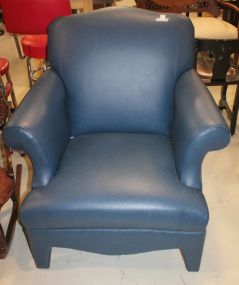 Blue Faux Leather Chair 37" h.