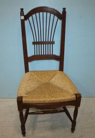Walnut Rush Seat Chair 41" h.