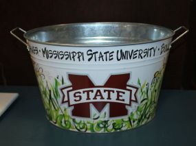 MSU Galvanized Bucket 9 1/2" h.