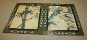 Pair of Japanese Silk Paintings 14" w., 18" h.