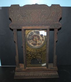 Oak Mantle Clock 23" h., 15" w.